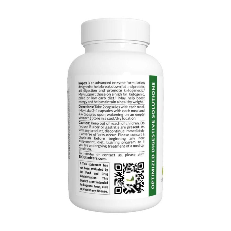 BiOptimizers kApex® – Enzymer for keto (120 kapsler)