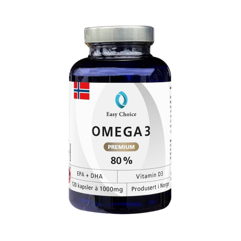 Easy Choice – Omega 3 Premium 1000mg med tilsatt D3- 120 kapsler
