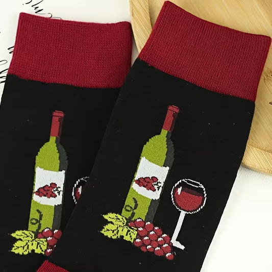 Morsomme sokker med vinmotiv
