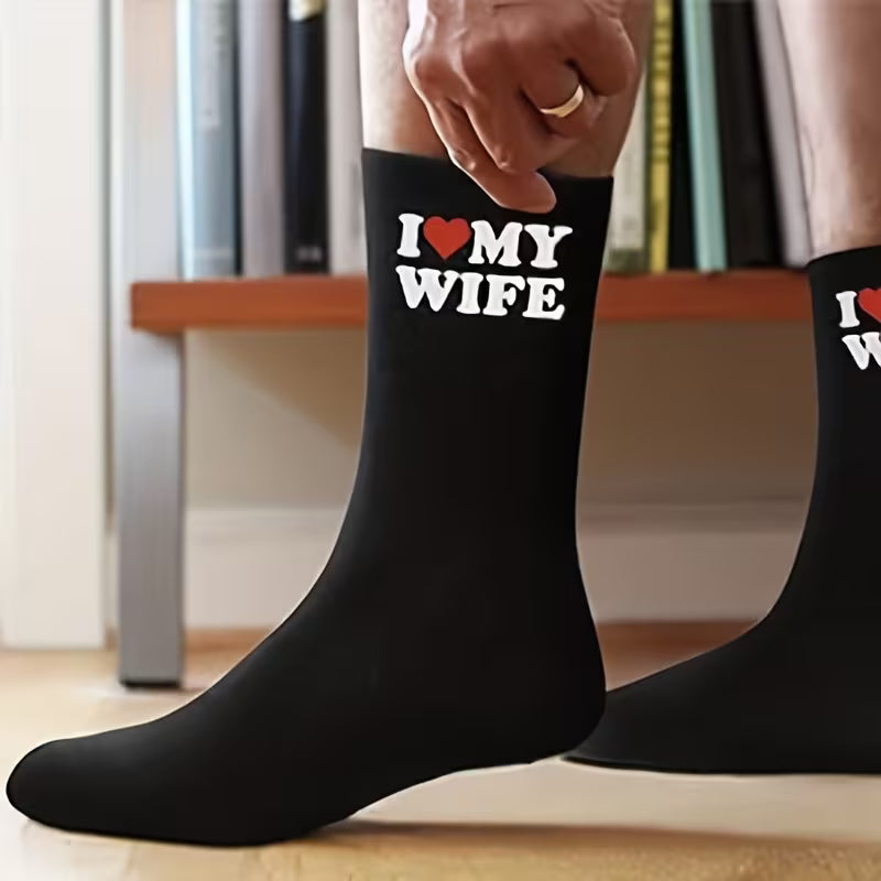 Morsomme " i love my wife" sokker