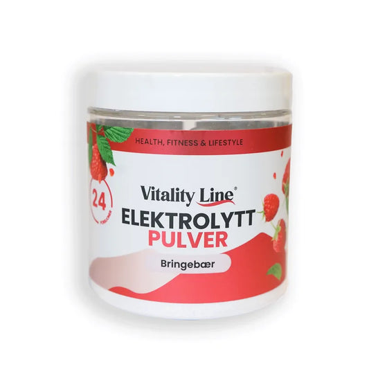 Vitality line elektrolyttpulver bringebær 120 g