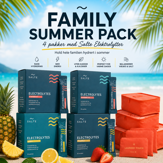 Family Summer pack: Salte elektrolytter x 4 sommersmaker + pakkeposer