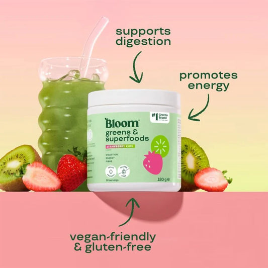 Bloom greens & superfoods strawberry kiwi 180 g