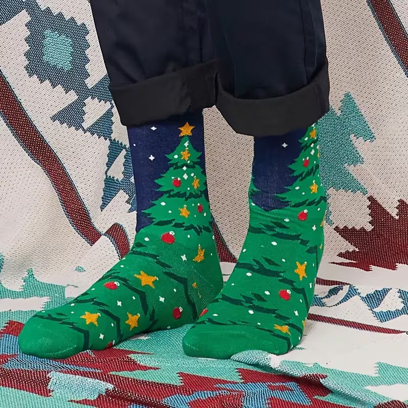 Julesokker med juletremønster