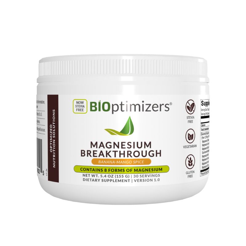 BiOptimizers – Magnesium Breakthrough Drink Mix – Banana Mango Spice – 155g